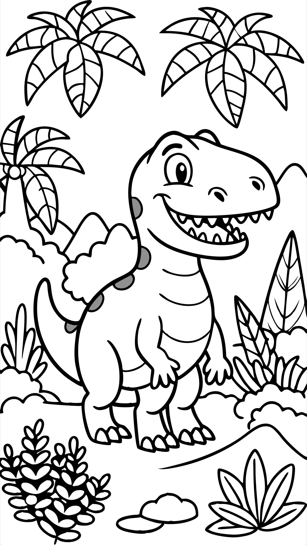 coloring page of dinosaur